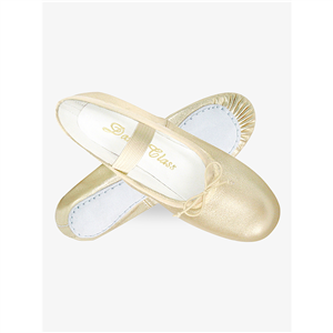 Child Gold or Silver Leather Full Sole Ballet Slip